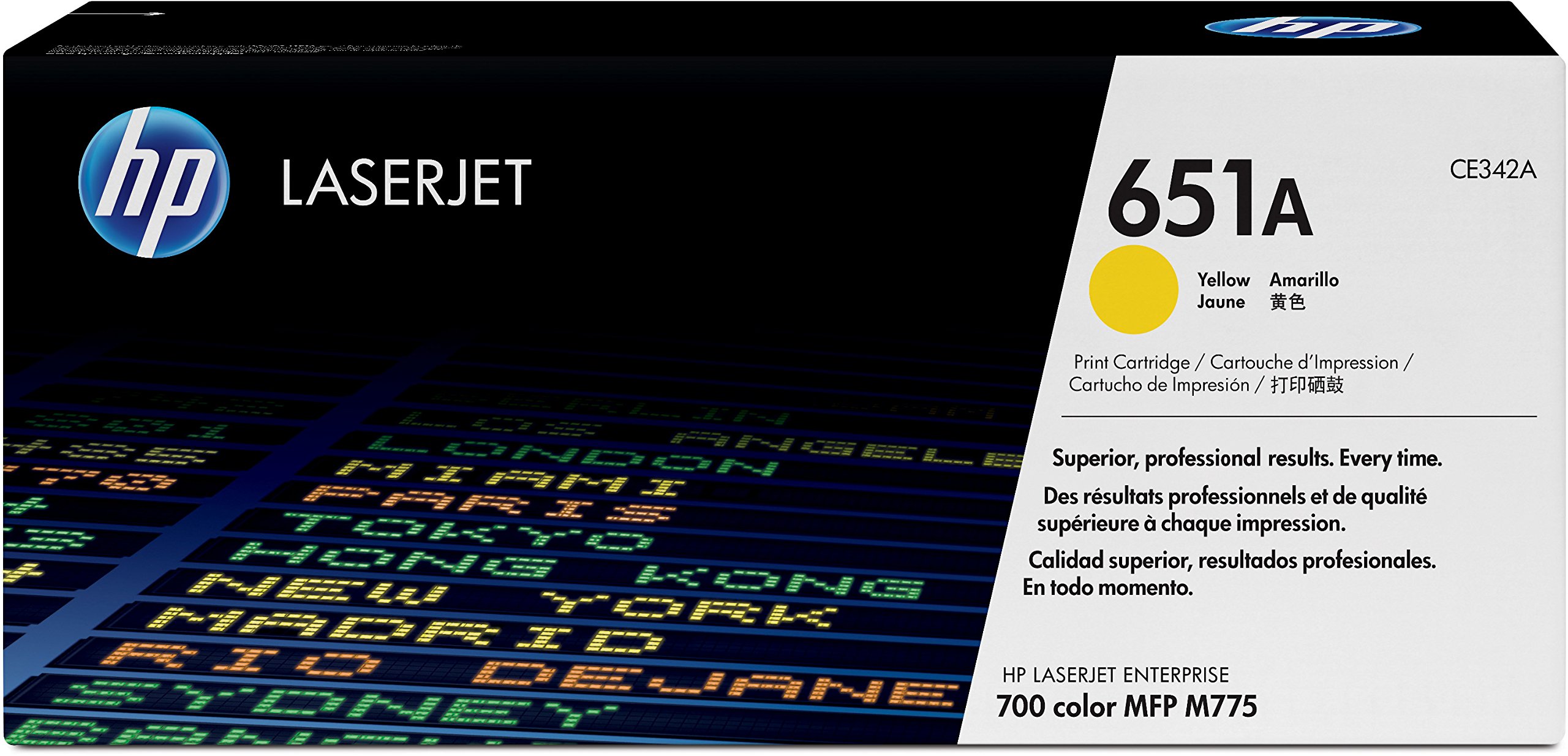 HP Оригинальный картридж с желтым тонером 651A | Работает с цветным МФУ LaserJet Enterprise 700 серии M775 | CE342A
