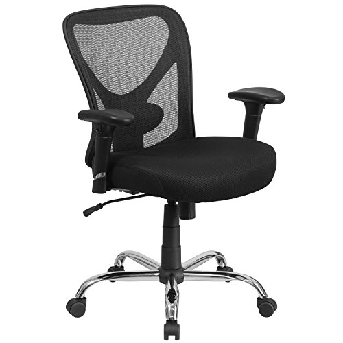 Flash Furniture Большой и высокий офисный стул | Поворотный офисный стул с регулируемой высотой и колесами