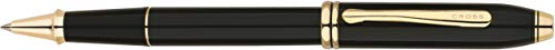 Cross Ручка-роллер Townsend Black Lacquer Selectip с позолоченными узорами 23KT