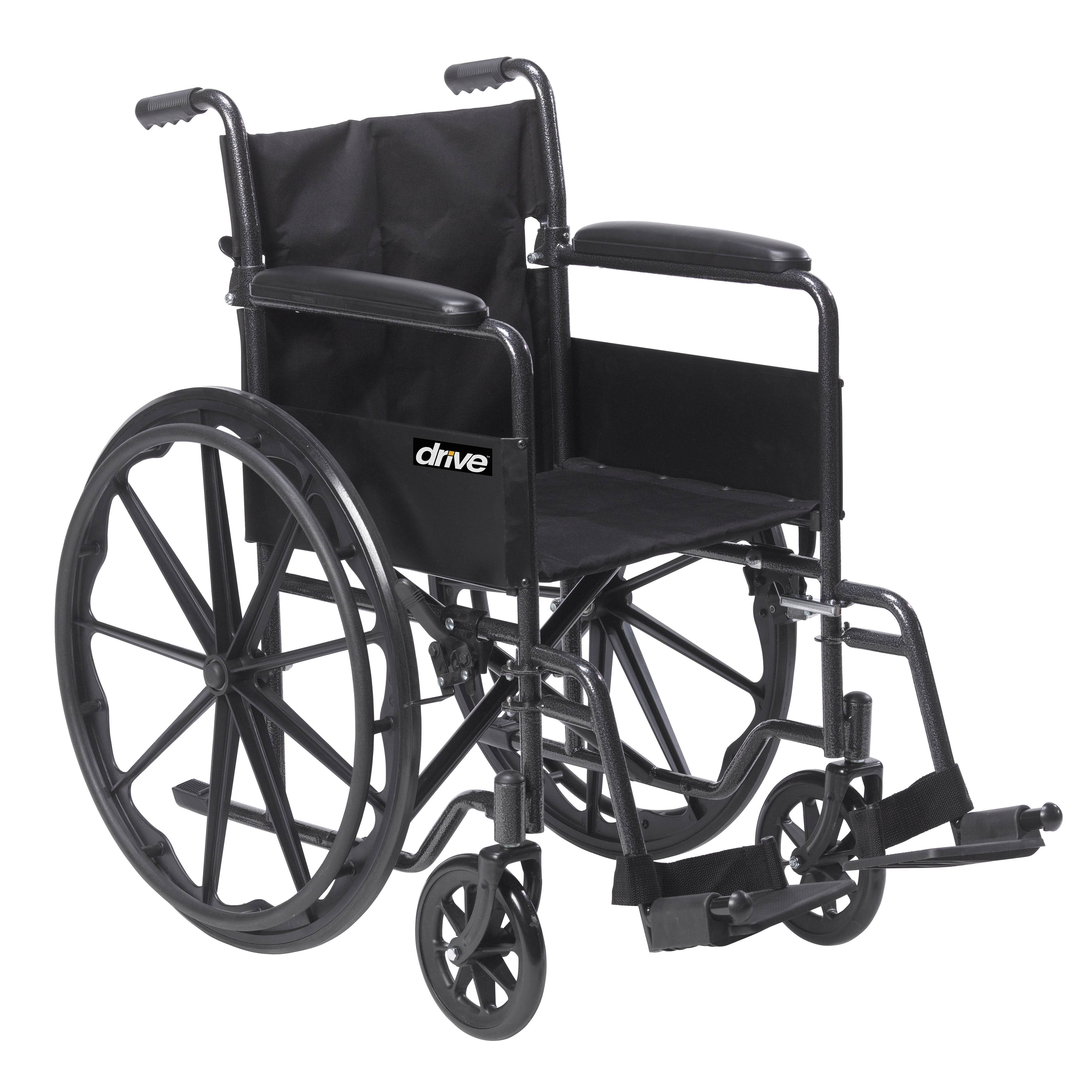 Drive Medical Инвалидное кресло Silver Sport 1 с подлокотниками и поворотной съемной подставкой для ног