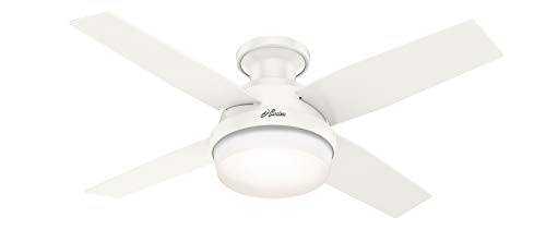  Hunter Fan Company Низкопрофильный потолочный вентилятор Hunter Dempsey для внутреннего и наружного освещения со светодио...