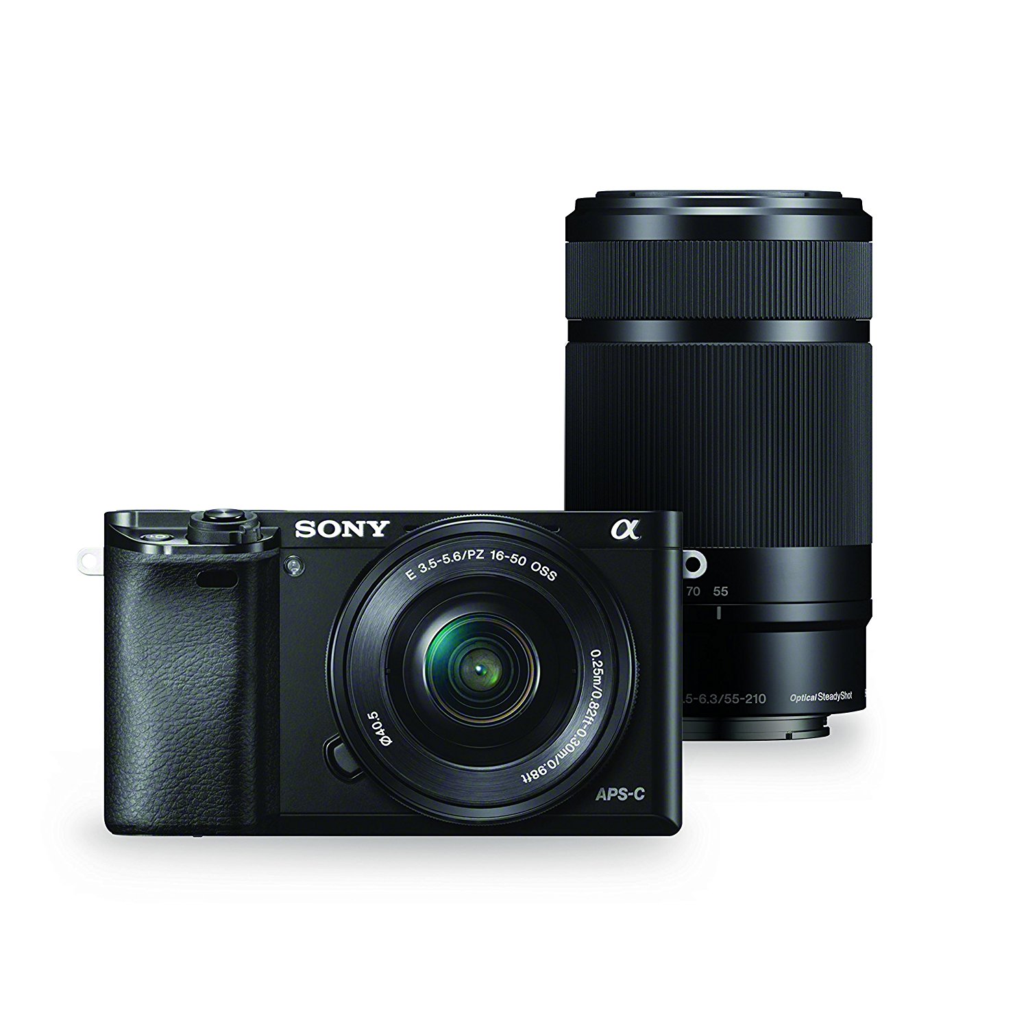 Sony Камера Alpha a6000 с объективами 16-50 мм и 55-210 мм и ПО для обработки изображений (графит)