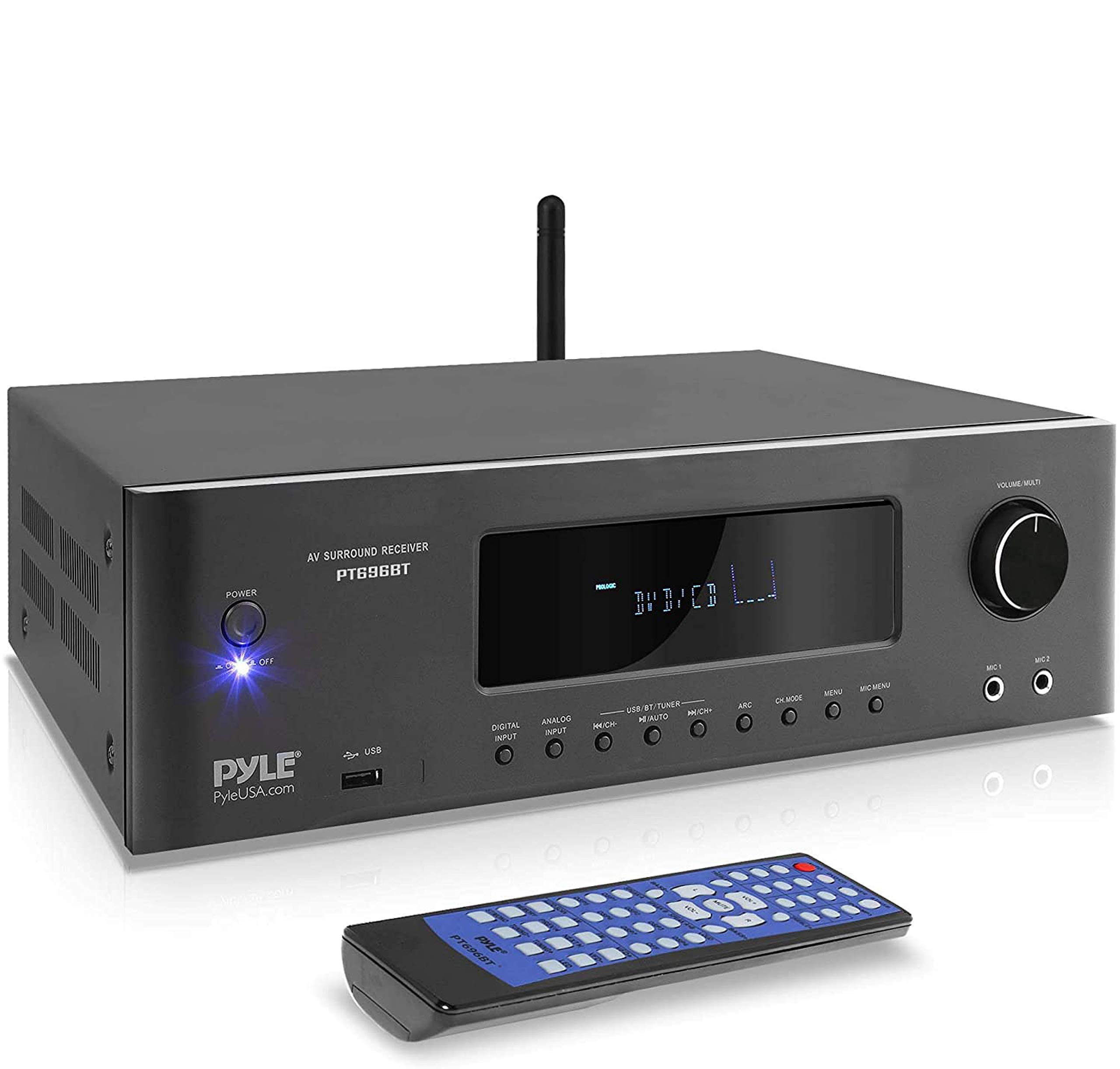 Pyle Стерео аудиоресивер/усилитель для домашнего кинотеатра Bluetooth