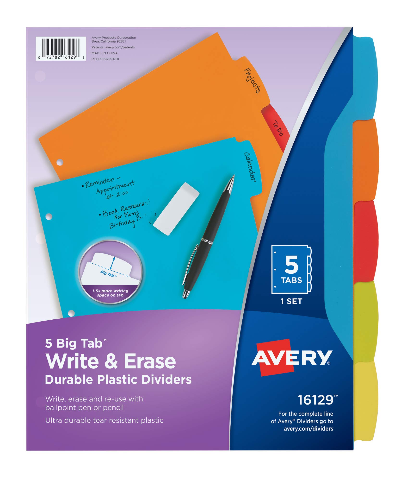 Avery Большая вкладка Write & Erase Durable Plastic 16129 7