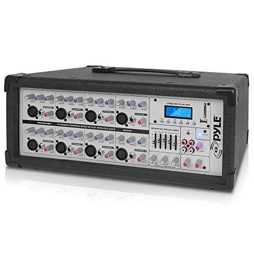 Pyle 8-Ch. Bluetooth Stage Powered Mixer - 800W Pro Aud...