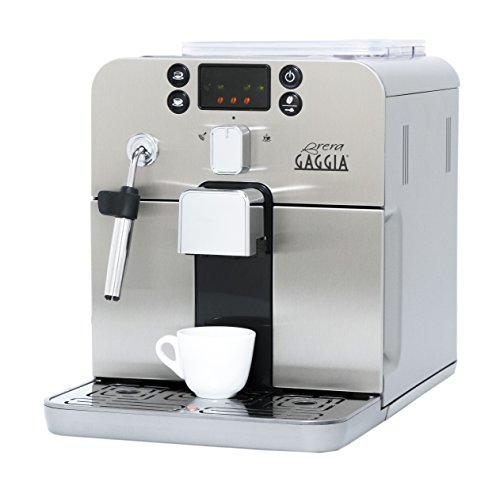  Gaggia Brera Super Automatic Espresso Machine в серебре. Жезл вспенивания Pannarello для напитков латте и капучино. Эспрессо из молотого...