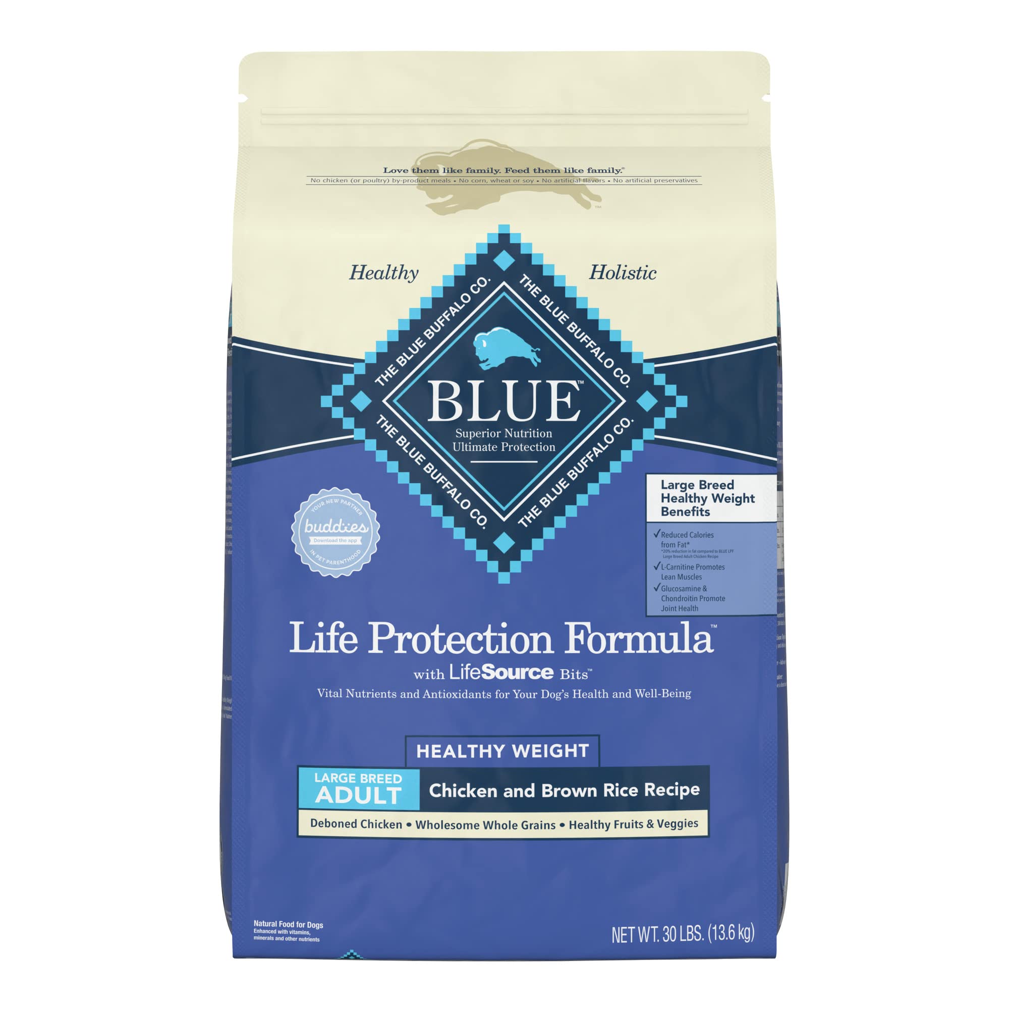 Blue Buffalo Life Protection Formula Natural Adult Large Breed Healthy Weight Сухой корм для собак с курицей и коричневым рисом