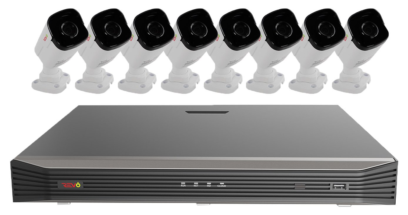 REVO America \Ultra HD Audio Capable 16 Ch. 3TB NVR Surveillance System with 8 4 Megapixel Cameras, White (RU162B8GA-3T)