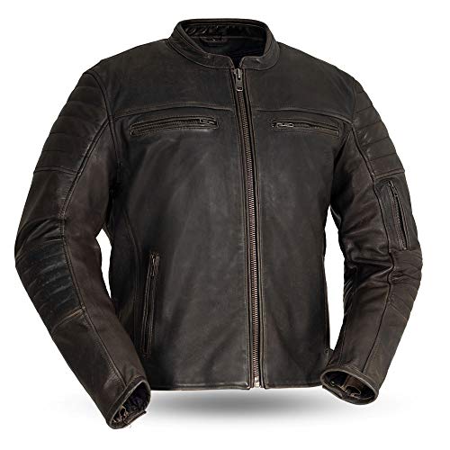 First Mfg Co .- Commuter- Мужская мотоциклетная кожаная куртка | Мужская кожаная куртка для верховой езды