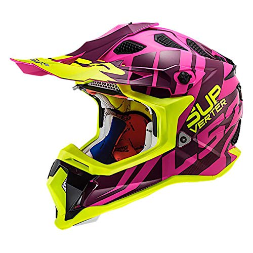 LS Мотоциклетный шлем для бездорожья для взрослых Subverter - Troop Purple/Hi-Viz Yellow/X-Large
