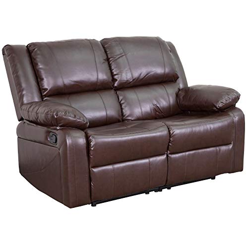 Flash Furniture Коричневая кожаная диван-кровать Harmony Series с двумя встроенными креслами