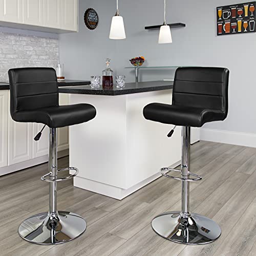 Flash Furniture Современный барный стул с регулируемой высотой и хромированным основанием