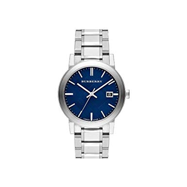 Burberry Кварцевые мужские часы из нержавеющей стали с тисненым синим циферблатом BU9031