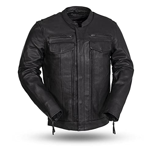 First Mfg Co .- Raider - Мужская мотоциклетная кожаная куртка | Мужская кожаная куртка для верховой езды
