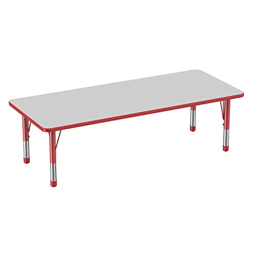  Factory Direct Partners 30 '' x 72 '' Прямоугольный T-образный регулируемый стол для занятий в классе для детей со стандартными...