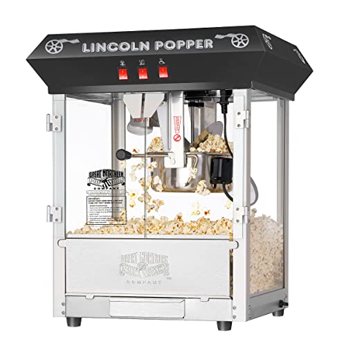 Great Northern Popcorn Company Антикварная машина для попкорна Lincoln на 8 унций Black Bar Style (стиль бара)