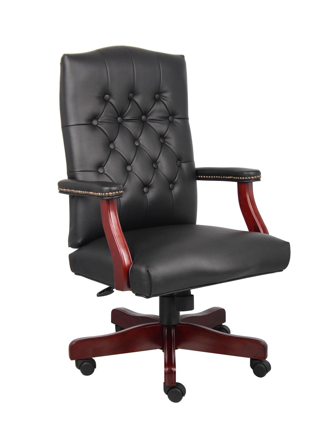 Boss Office Products Офисные товары Classic Executive Caressoft Chair с отделкой из красного дерева черного цвета