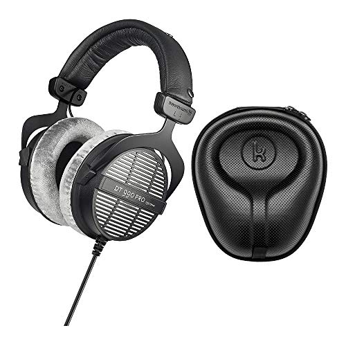 BeyerDynamic DT-990 Pro Акустически открытые наушники (250 Ом) с большим твердым чехлом для наушников Knox Gear (2 шт.)