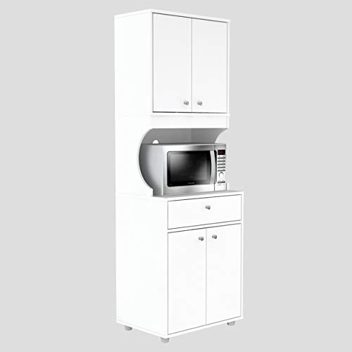 Inval Камбуз кухня/микроволновая печь 1-ящик/4-дверный шкаф для хранения с открытым пространством белый