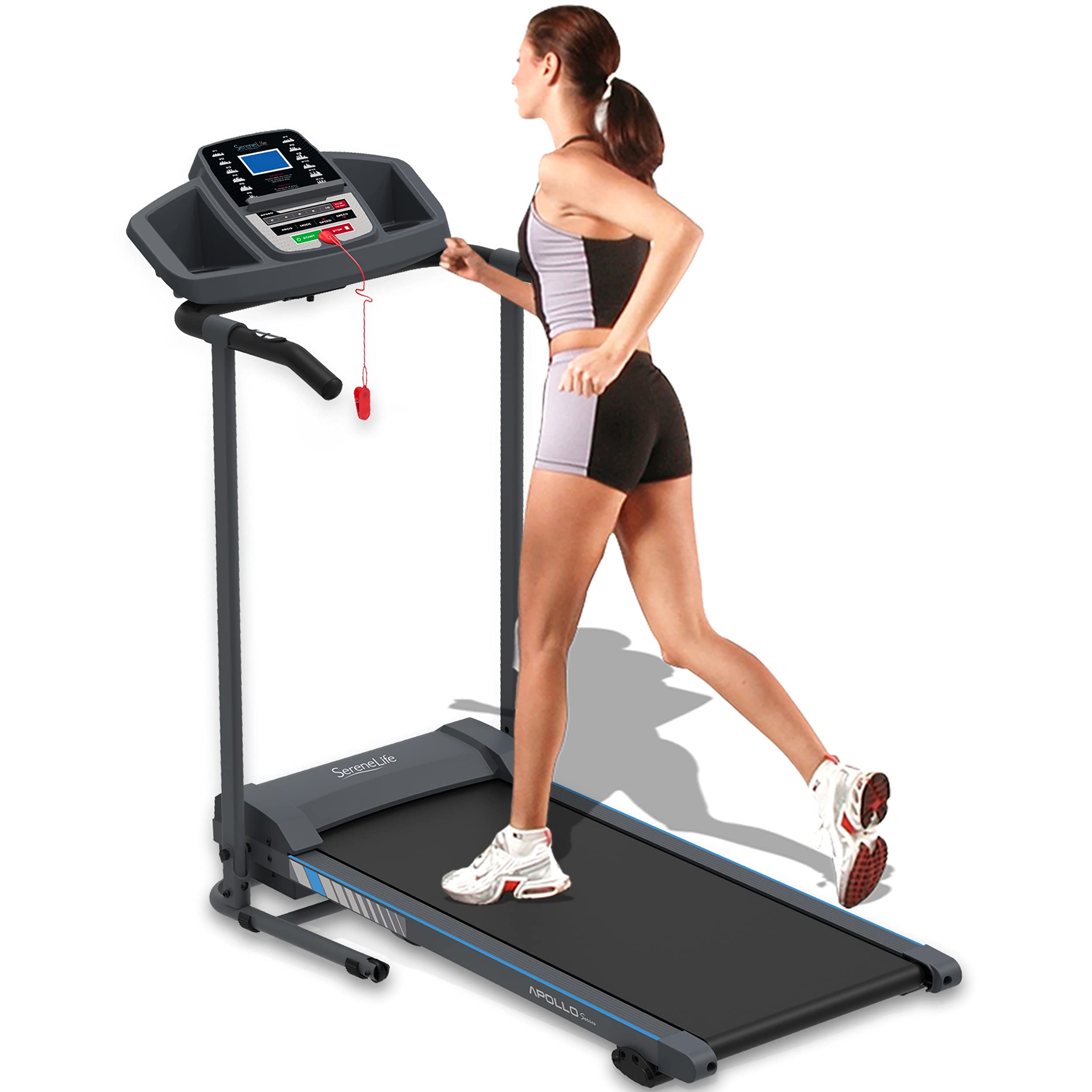  SereneLife Складная беговая дорожка - Складное домашнее фитнес-оборудование с ЖК-дисплеем для ходьбы и бега - Кард...