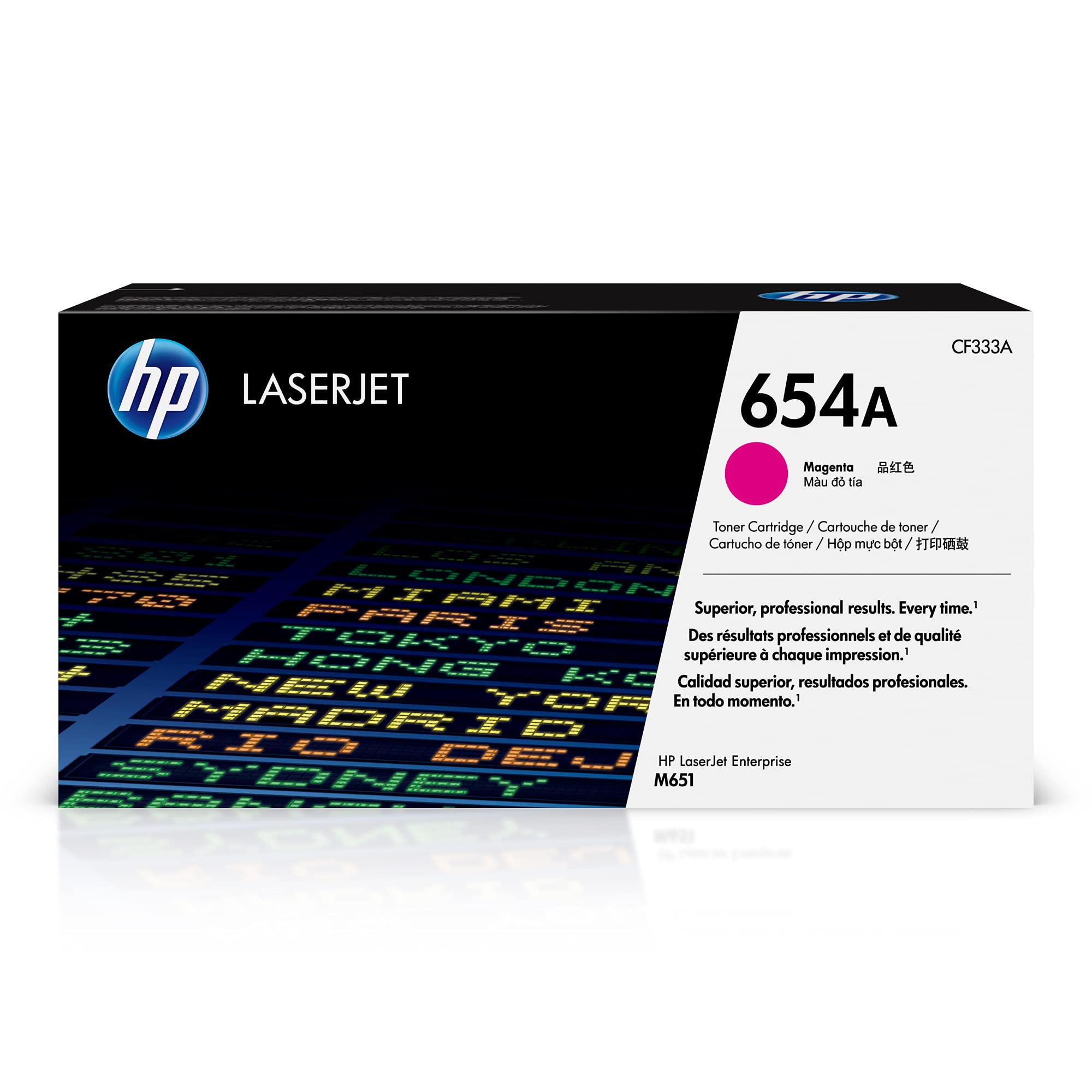 HP Оригинальный картридж с пурпурным тонером 654A | Работает с серией Color LaserJet Enterprise M651 | CF333A