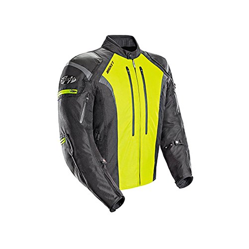Joe Rocket Текстильная дорожная мотоциклетная куртка Atomic 5.0 для мужчин — черный/высокая видимость/большой размер