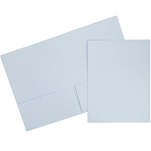JAM Paper Папки с двойным карманом из матового картона премиум-класса - нежно-голубой - 6 шт./упак.
