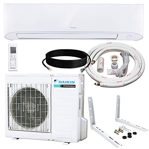  DAIKIN 18000 БТЕ 17 SEER Настенная бесканальная система с тепловым насосом Mini-Split A / C 15-футовый монтажный комплект и настенный...