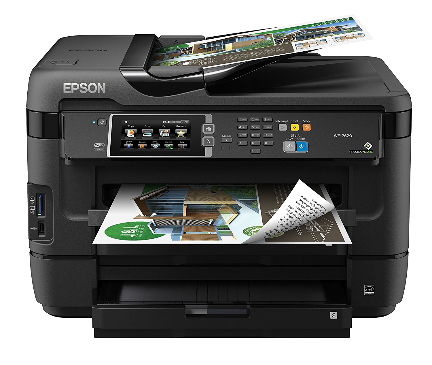 Epson Беспроводной цветной струйный принтер WorkForce WF-7620 All-in-One со сканером и копировальным аппаратом