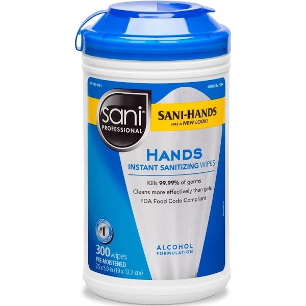Sani Professional Салфетки для мгновенной дезинфекции рук с полипропиленом - 300 штук